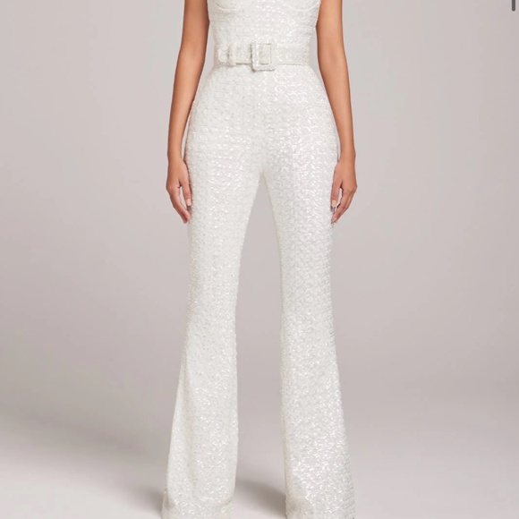 S/M Nadine Merabi LUCINDA WHITE JUMPSUIT - Picture 2 of 6